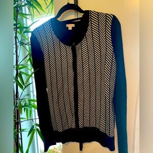 Merona XL black and white sweater